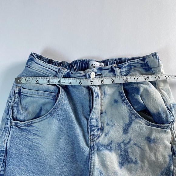 Frayed, acid wash Super High Crop Barrel jeans, size 2/26 - Picture 7 of 10